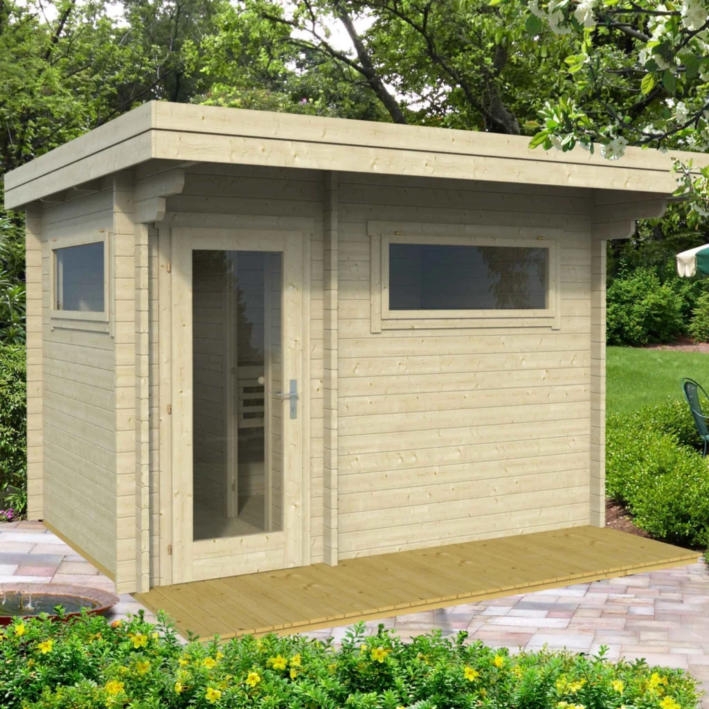 “Ahti L Flat” 50mm sauna 3.4 x 2.3m