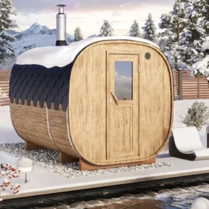 “3m” SQR3P Cube barrel sauna with dressing room for 4 persons
