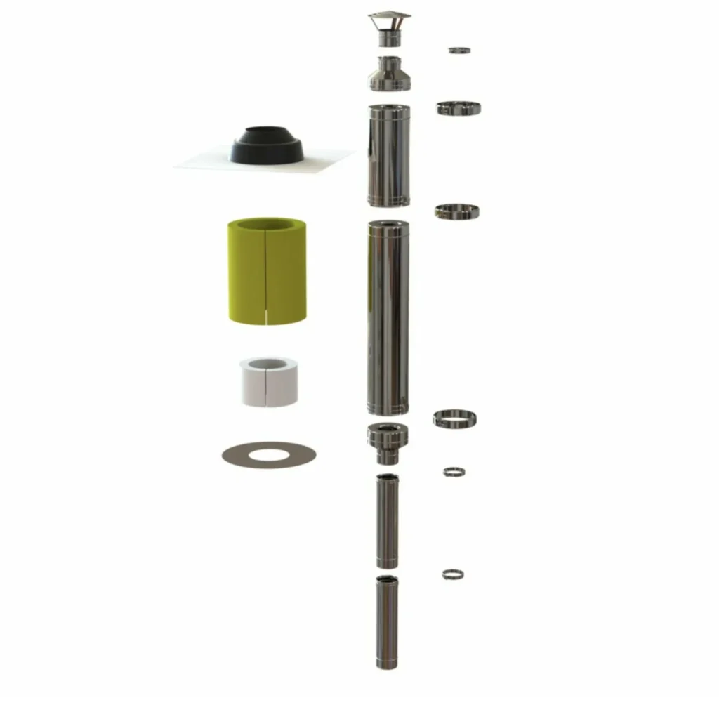 Double wall chimney system DW50 CS, 2,5m/∅115/215, stainless steel