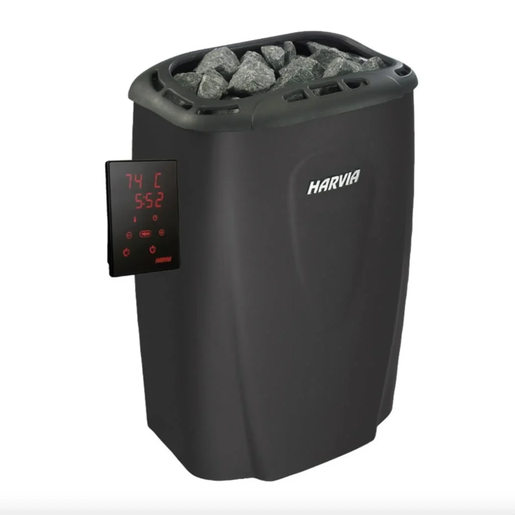 Harvia Moderna v45xe electric sauna heater, 4.5 kW, with control panel, black