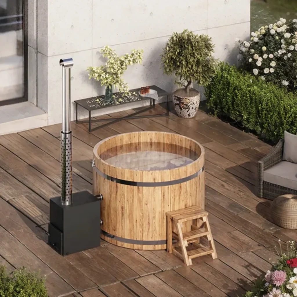 Hot tub from spruce  (for Outside or inside heater)