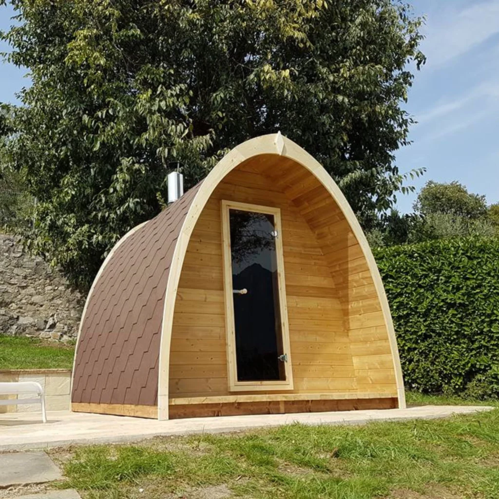 “Tonttu” pod sauna with terrace, from thermowood, 3m