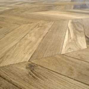 Woodengold oak french herringbone chevron 45°/60° T&G rustic (90×500 mm)