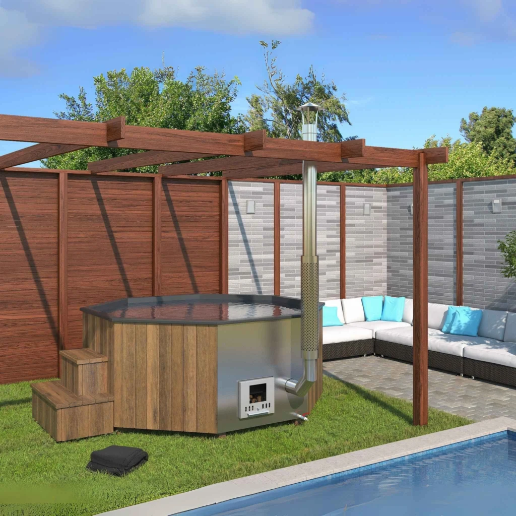 “BubbleKing XXL” hot tub with integrated heater for up to 10 people