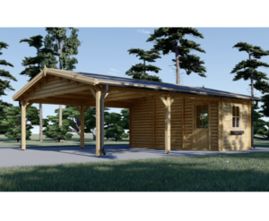 Double carports with shed (6m x 7.7m) 44mm