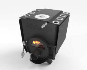 Bulder stove “Colorado 01” with hob and glass door (up to 260m³)