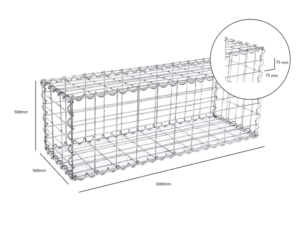 Gabion/stone basket 50x50x100cm 6-sides