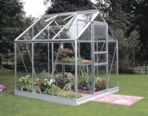 Greenhouse Halls Popular 3.8 m² with glass, aluminum
