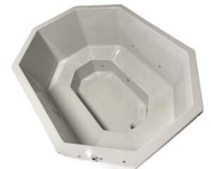 2.1×2.8m 8-corner terrace set with fiberglass insert and external stove